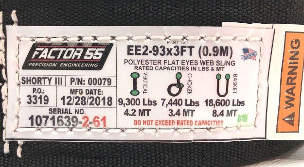 Factor 55 Shorty Strap III 3.0 Foot x 3.0 Inch Factor 55