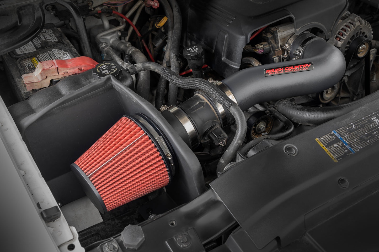 Rough Country 4.8L/5.3L/6.0L Cold Air Intake Kit Chevy Silverado 1500 (07-08) With Pre-Filter Bag Rough Country