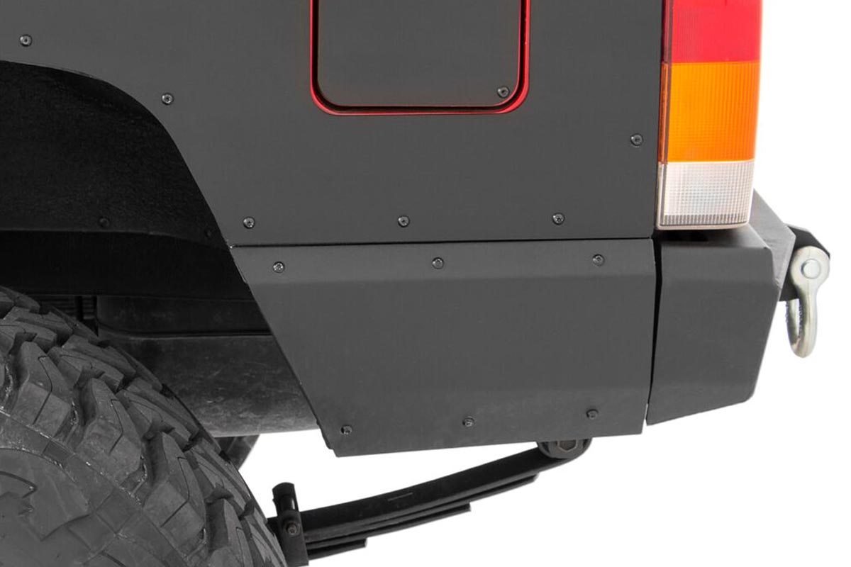 Rough Country Jeep Rear Lower Quarter Panel Armor for Trimmed Fender Flares 97-01 Cherokee XJ Rough Country