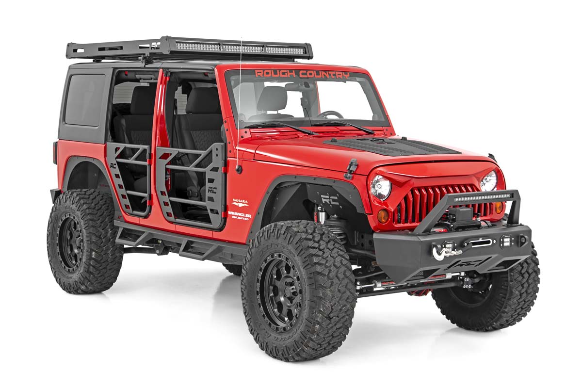Roof Rack Black Series Lights Jeep Wrangler JK/Wrangler Unlimited (07-18) Rough Country-5