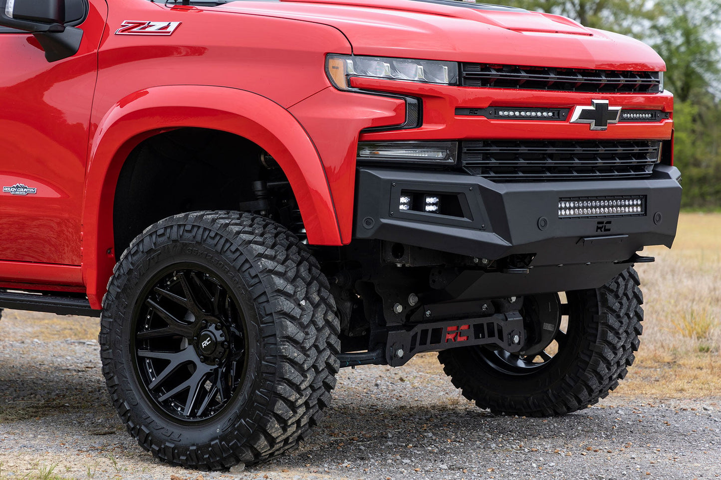 High Clearance Front Bumper LED Lights & Skid Plate Chevy Silverado 1500 (19-22) Rough Country-5