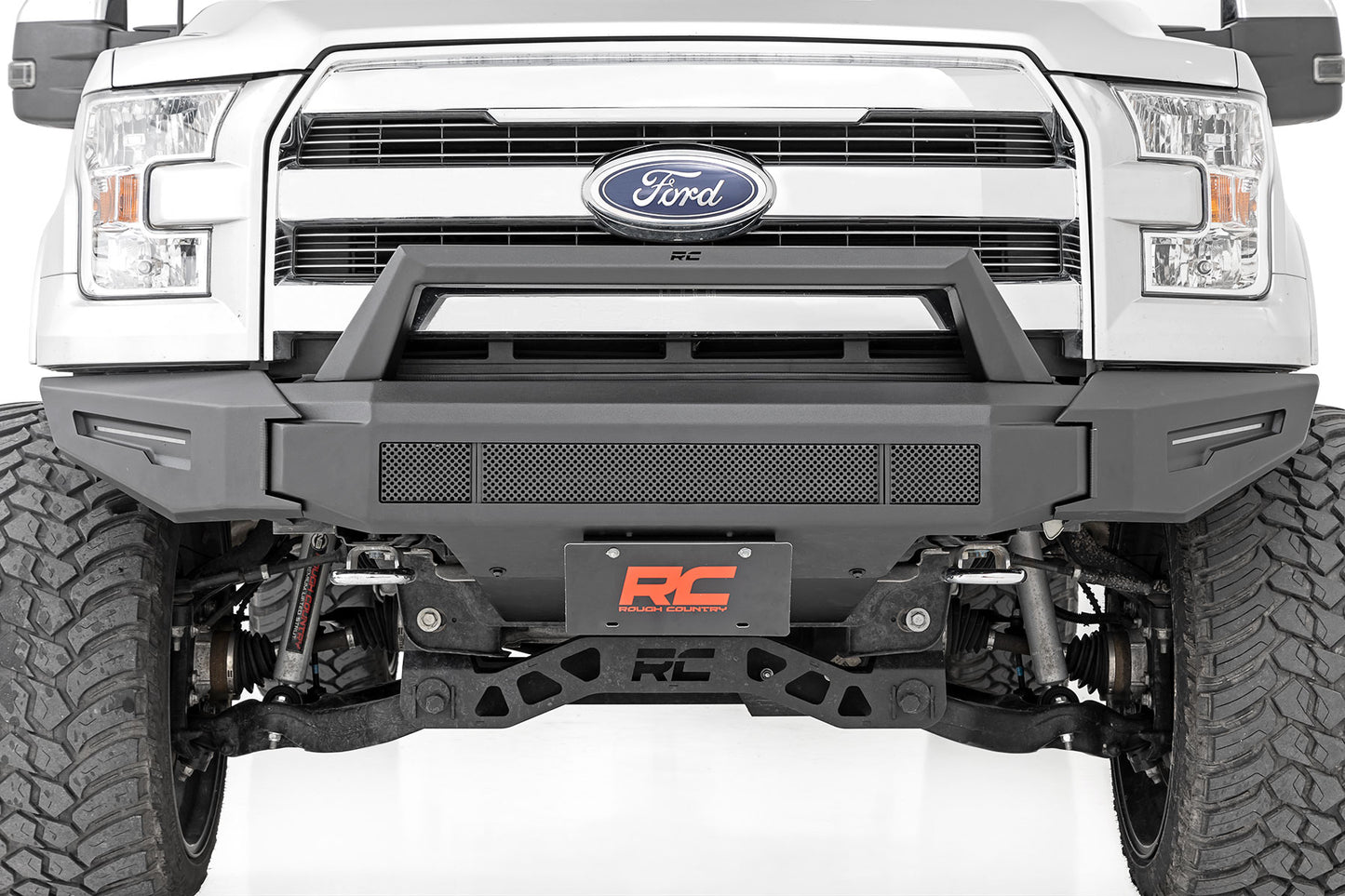 Rough Country Front Modular Bumper w/Skidplate and 30 Inch LED Light Bar 15-17 Ford F-150 2WD/4WD Rough Country