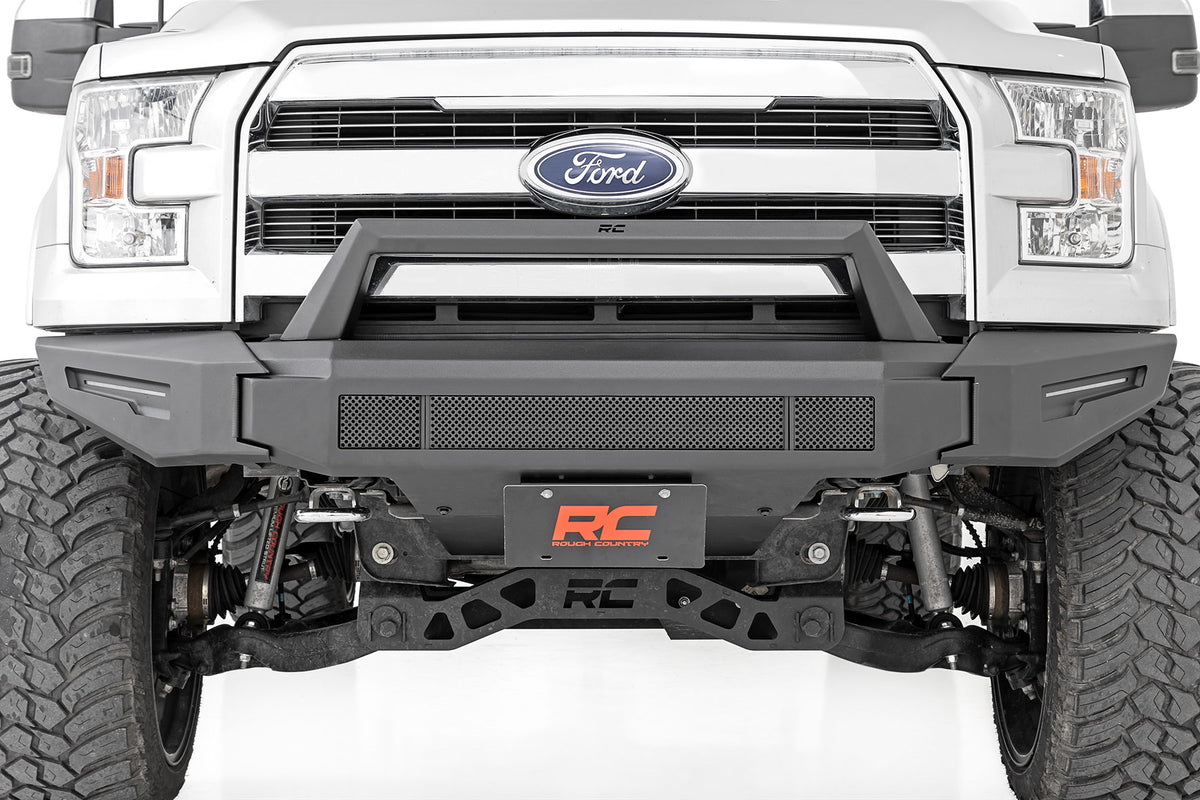 Front Modular Bumper w/Skidplate and 30 Inch LED Light Bar 15-17 Ford F-150 2WD/4WD Rough Country-4