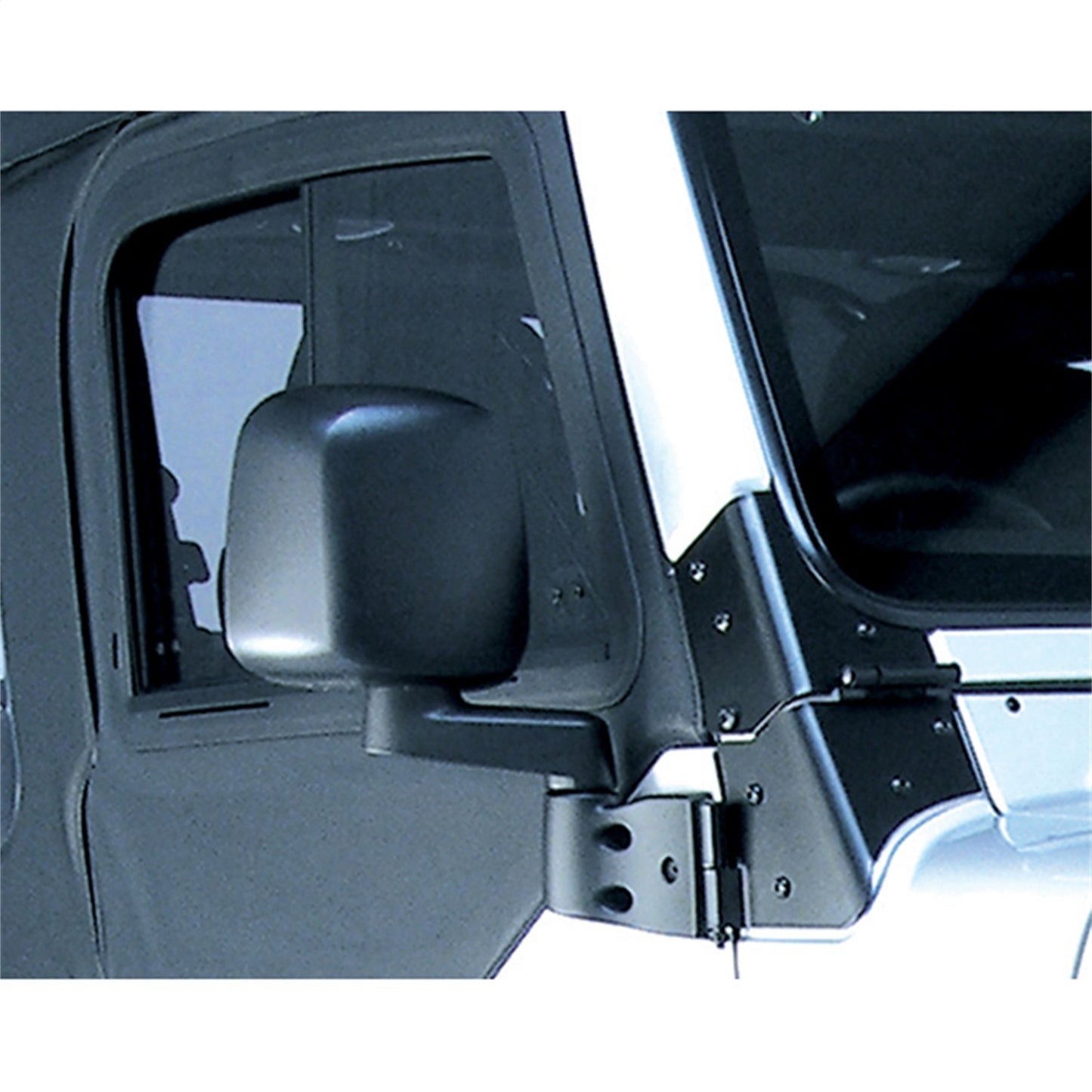 Door Mirror Right Black fits the Passenger side of 03-06 Wrangler TJ OMIX