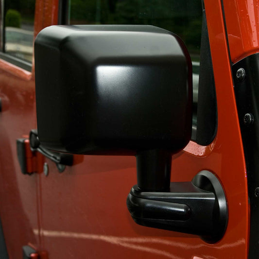 Door Mirror Right Black fits the Passenger side of 07-18 Wrangler JK / JKU OMIX-1