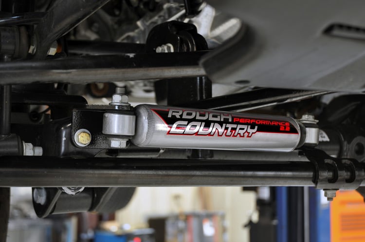Steering Stabilizer Relocation Bracket Jeep Wrangler JK/Wrangler Unlimited (07-18) Rough Country-1