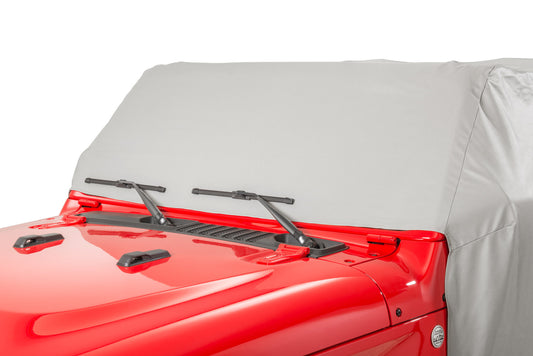 Full Door Cab Cover 2018-Current Jeep JL Wrangler W/Factory Soft Top Folded Down Gray Denim MasterTop-1