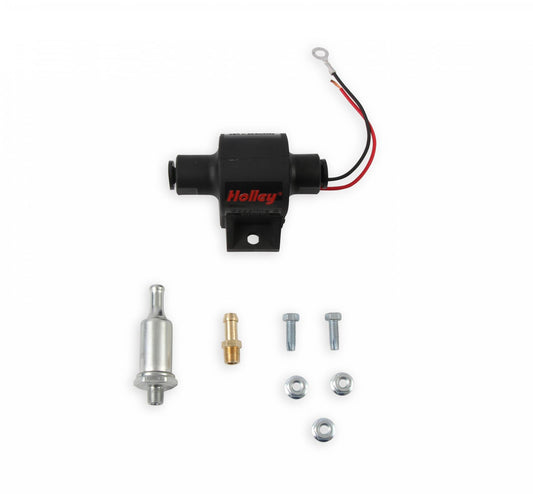 32 GPH Mighty MITE Electric Fuel Pump, 4-7 PSI Street Carbureted Applications Compatible with All Fuels and Fuel Additives Holley-1