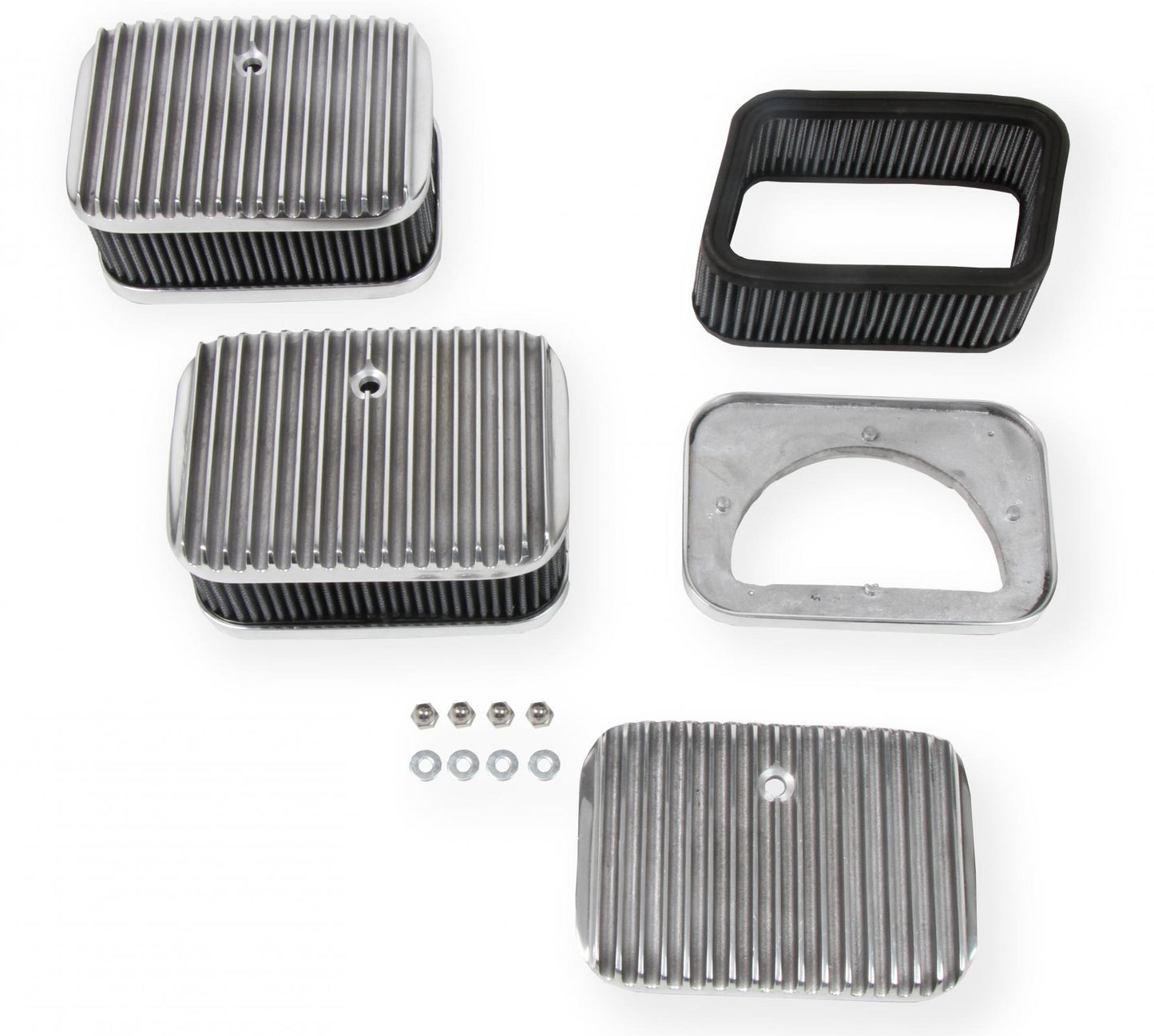 3X2 AIR Cleaners & Filters, Set of 3 3X2 Air Cleaners Finned with S&B Filters Set of 3 Holley-4