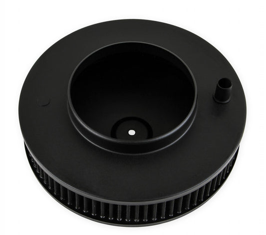 Flat Base Air Cleaner 10 Black Round 10 Flat Base Air Cleaner Assembly, Fits Carburetors w/5.125 Diameter Neck Holley-1