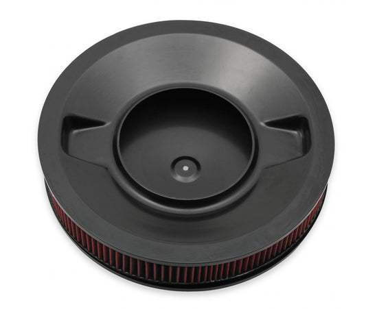 4500 Drop Base Air Cleaner Black w/3 Red Washable Gauze Filter 16 X 3 Chrome or EDP Black Drop-Base Air Cleaner for 4500 Series Carburetors with 7-1/4 Diameter Neck Holley-1