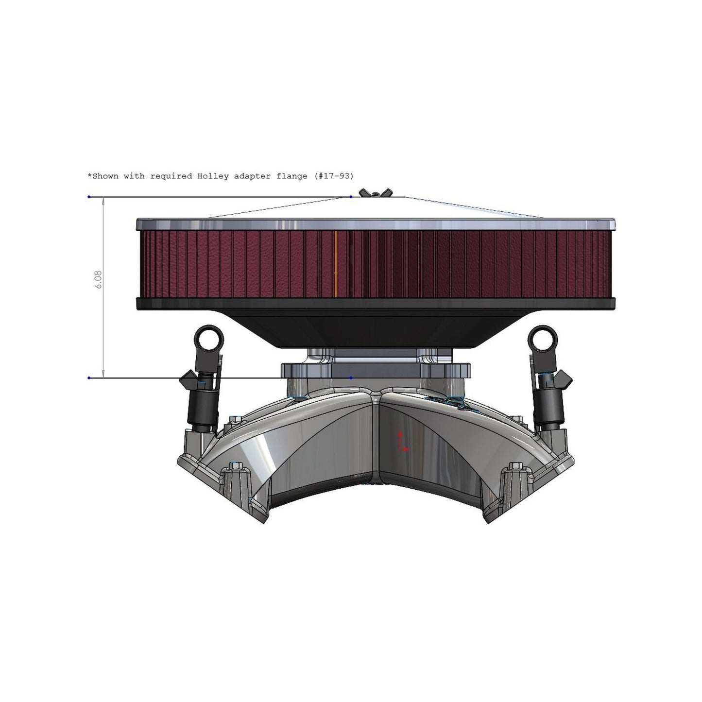 Retrofilter Drive-By-Wire Air Cleaner 16-Inch Diameter Chrome Fits LS3-Style DBW Throttle Body Cotton Gauze Element Holley-7