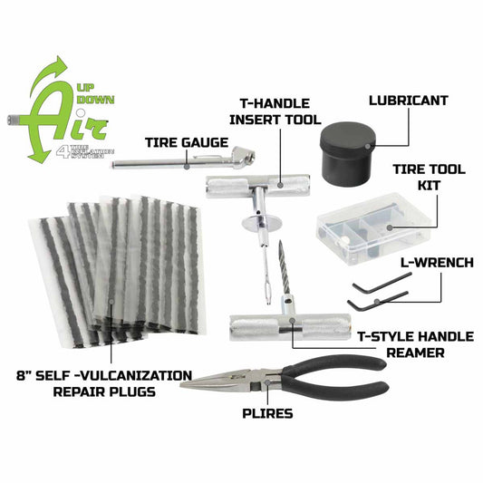 Tire Repair Kit 53 Piece Kit With Black Storage Box Up Down Air-1