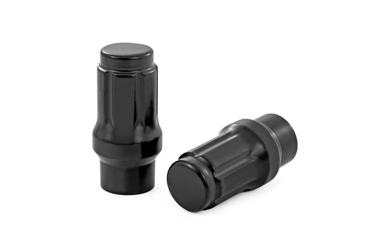 M12 x 1.5 Lug Nut Set of 24 Black Closed End Extended Thread Rough Country-1