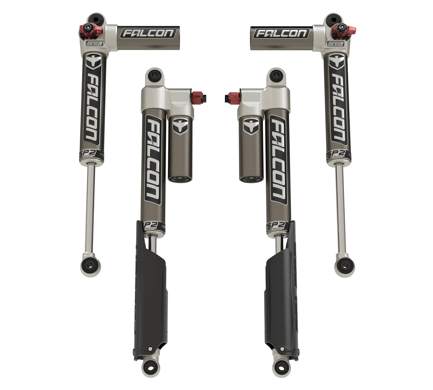 20+ Jeep Gladiator JT SP2 3.3 Fast Adjust Piggyback Shock Kit 0-1.5 Inch Lift Falcon Shocks