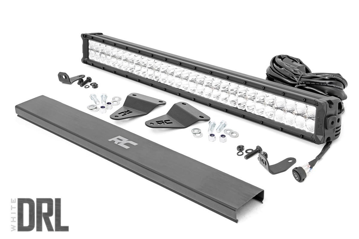 LED Light Kit | Bumper Mount | 30" Chrome Dual Row | White DRL | Toyota 4Runner (14-20) Rough Country