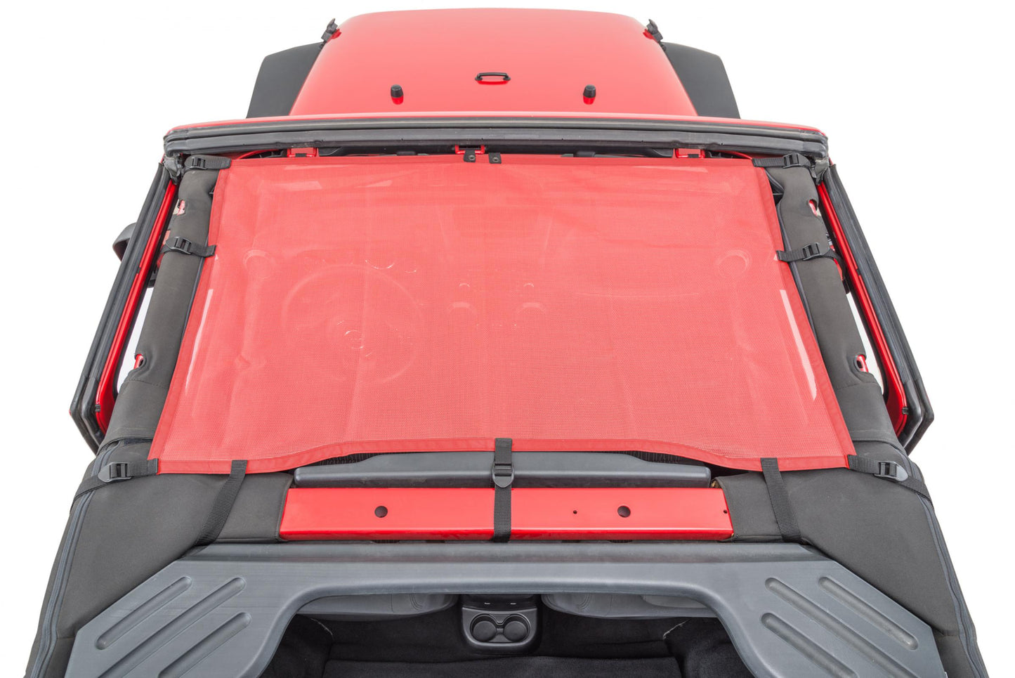 Jeep JK Mesh Bimini Top ShadeMaker For 07-18 Wrangler JK 2 Door Black MasterTop-1