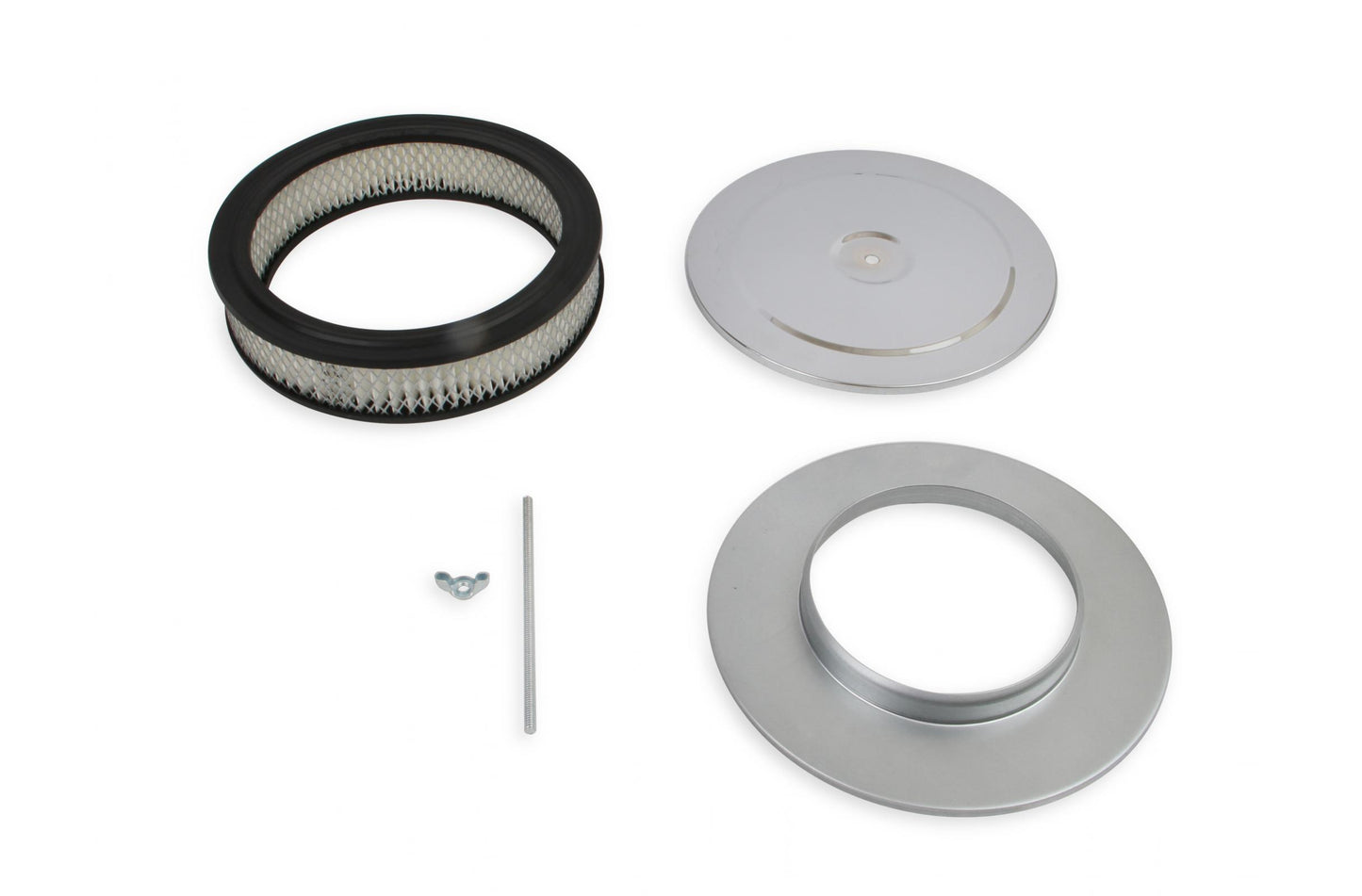 Air Cleaner 9 Inch Diameter x 2-3/4 Inch Tall Chrome Fits 5-1/8 Inch Diameter Carb Neck Mr Gasket-2