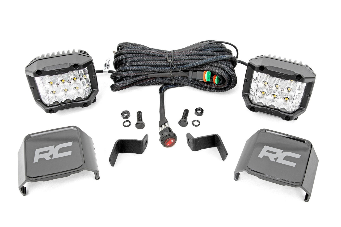 LED Light | Ditch Mount | 2" Chrome Pair | Wide Angle | Ford F-150 (15-24) Rough Country