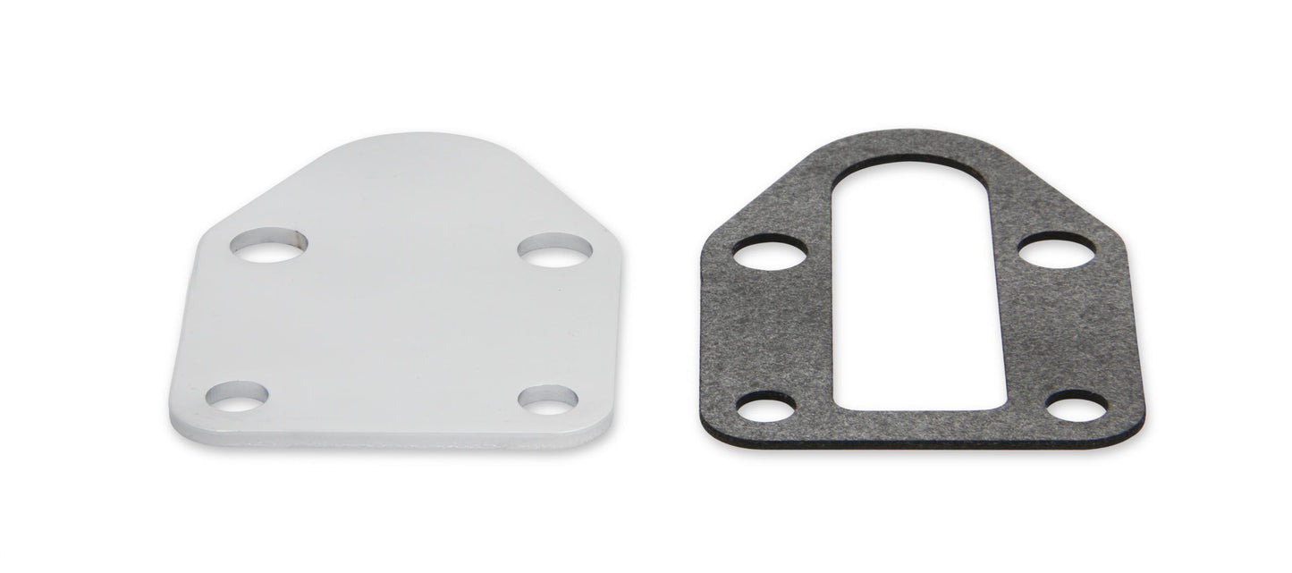 Fuel Pump Block Off Plate -Chrome Fits Carbureted Small Block Chevrolet 265-400 Mr Gasket-2