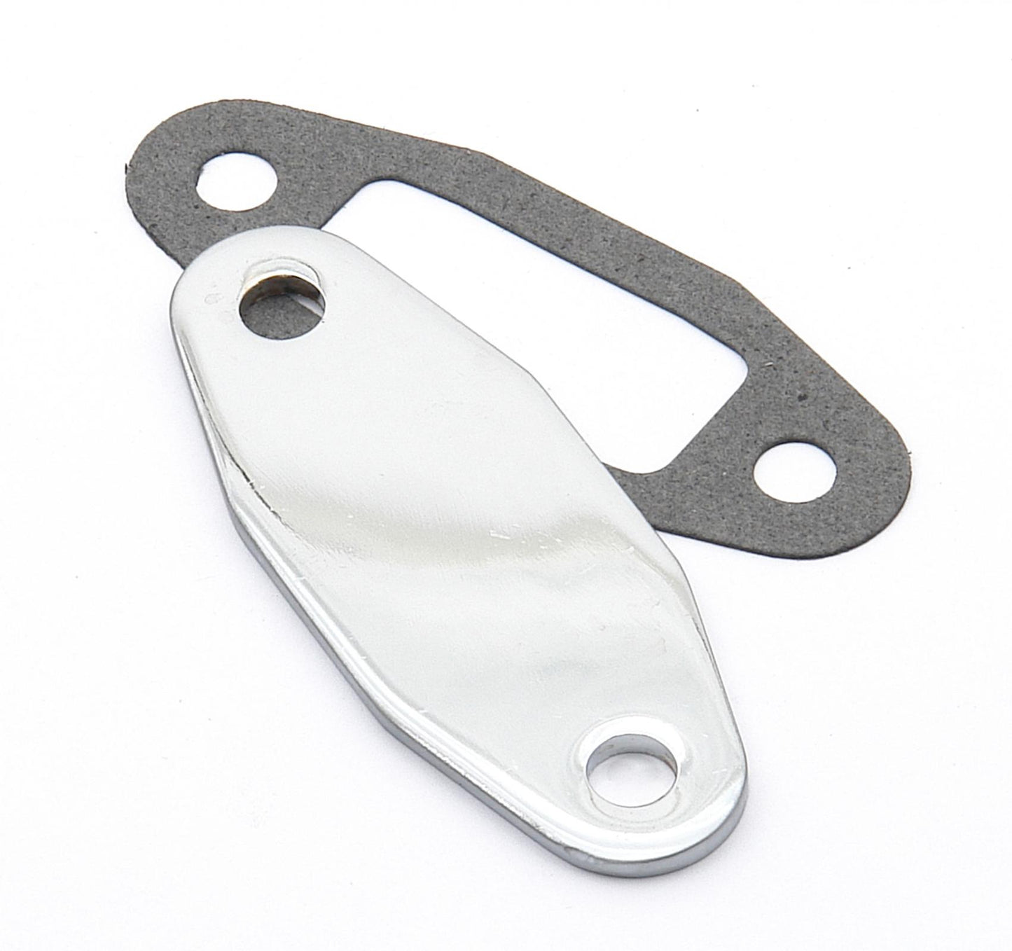 Fuel Pump Block Off Plate Chrome Fits Ford 351C, 351M, and 400 Mr Gasket