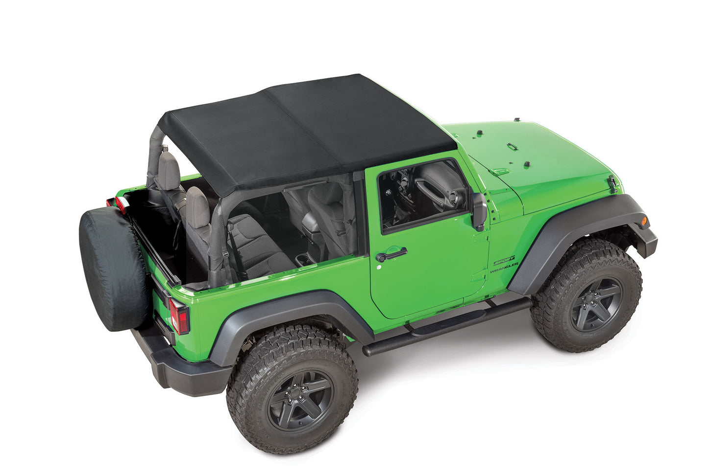 MasterTop Fast Back Fabric Repl. Top No Doorskins Tinted Glass 07-18 2DR Jeep Wrangler MasterTop