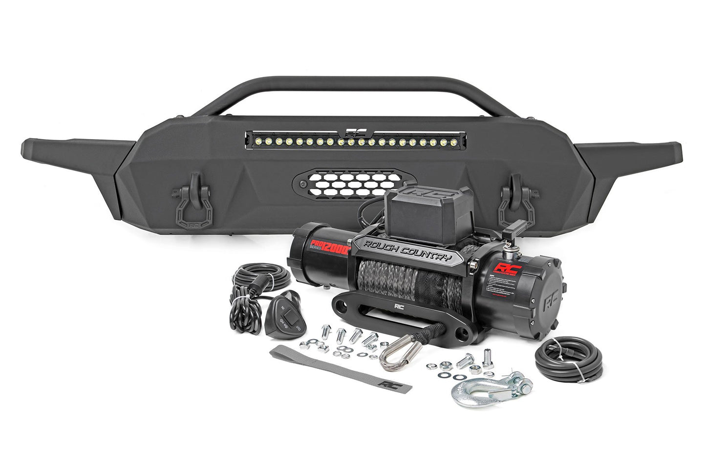 Front Bumper | Hybrid | 20" Blk DRL LED | Toyota Tacoma 4WD (2016-2023) Rough Country