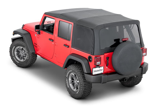 Mesh Trail Screens 2010-2018 4 Dr JKU Wrangler with Factory Original or Soft Top 3 Piece Kit Black Mesh MasterTop-1