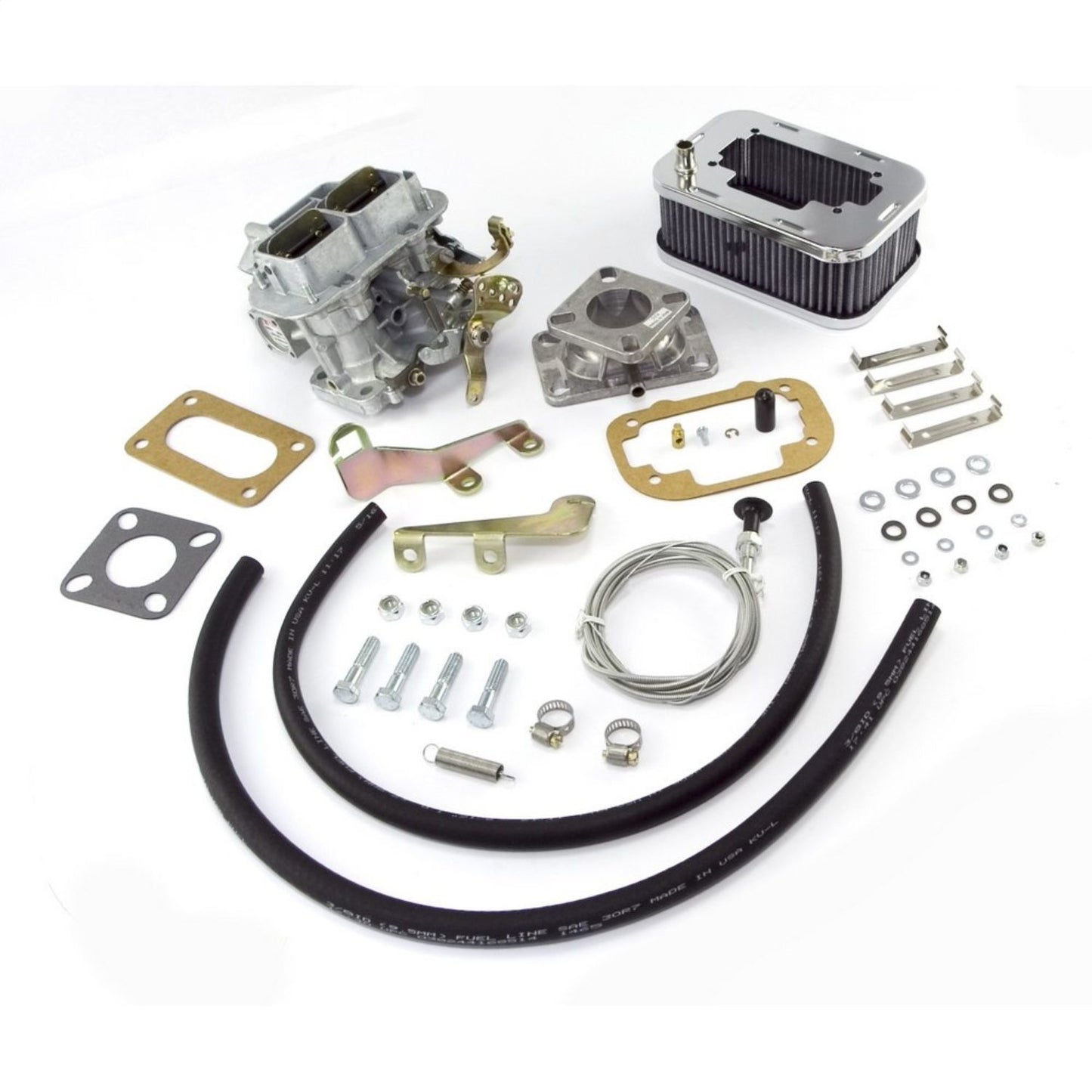 Performance Carburetor Conversion Kit Includes Extra Large High Life Air Filter/Stainless Steel Heat Shield/Hardware 1952-1966 Willys M38A1 1953-1964 CJ3B 1955-1971 CJ5 & CJ6 OMIX