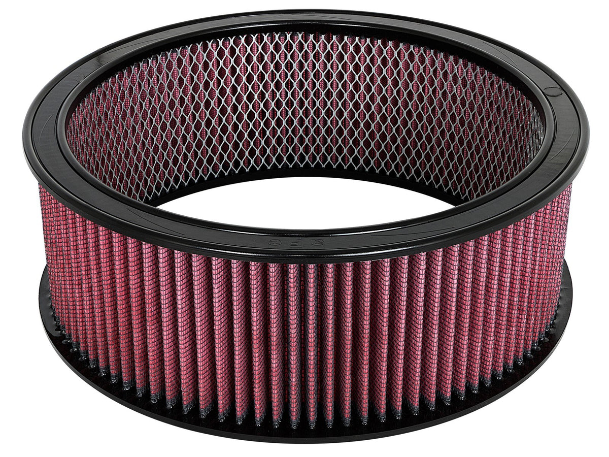Magnum Flow Round Racing Air Filter w/ Pro 5R Media 14 Inch OD x 12 Inch ID x 5 Inch H w/ Expanded Metal Red aFe Power