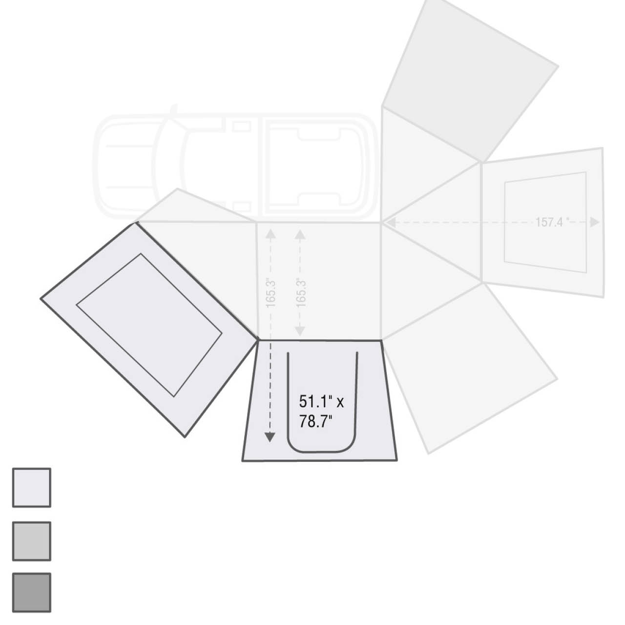 Nomadic Awning 270 for Driver Side Wall 1 270 Awning Wall 1 Overland Vehicle Systems-3