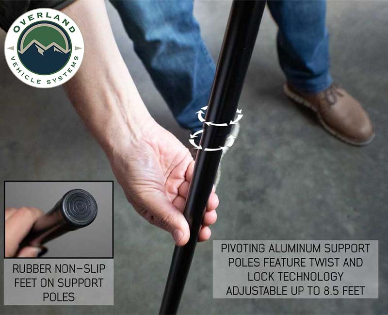 Nomadic 270 Degree Awning - Extended 3 Meter Poles, 6 Pieces Overland Vehicle Systems-1