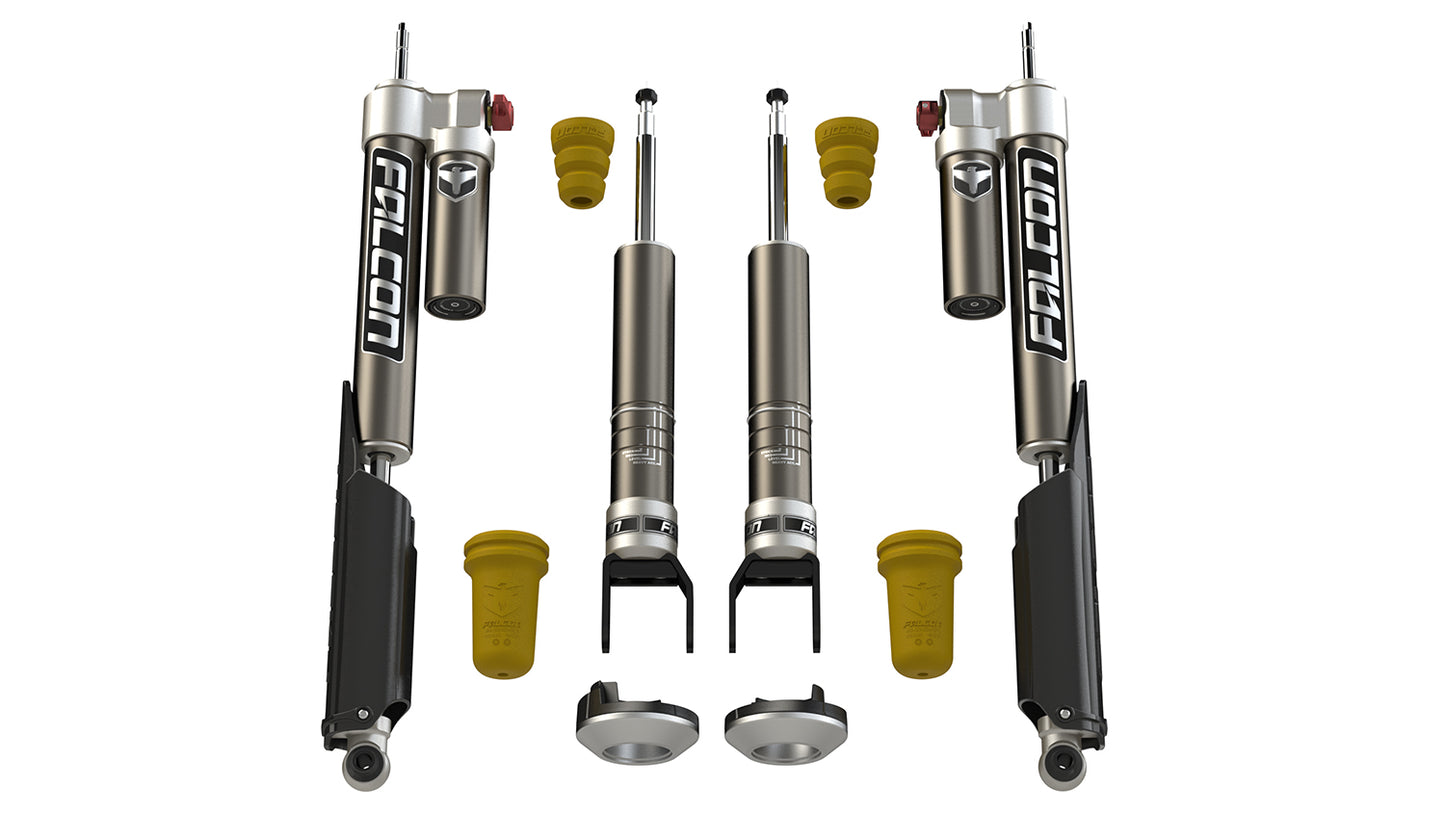 2019+ Ram 1500 Rebel 2.25 Inch-1.25 Inch Sport Tow/Haul Shock Leveling System Falcon Shocks