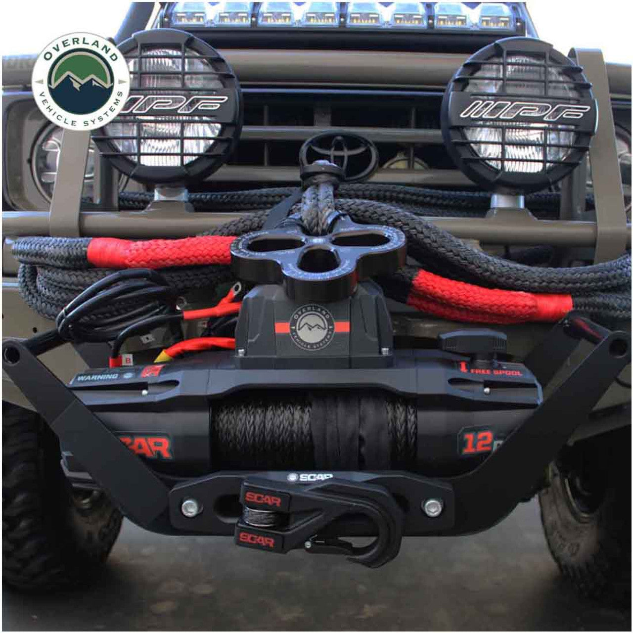 Overland Vehicle Systems SCAR 12P - 12,000 lb. Winch With Synthetic Rope and Wireless Remote Overland Vehicle Systems