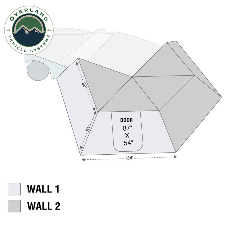 Nomadic 270 Awning Wall 2-Piece Kit for Driver Side Overland Vehicle Systems-1