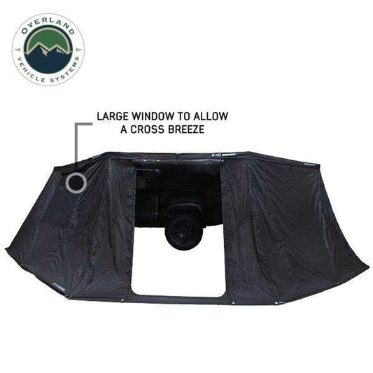 XD Nomadic 270 - Awning Wall 3 W/Black Out, Driver Side, Black Body, Black Trim W/Storage Bag Overland Vehicle Systems-1