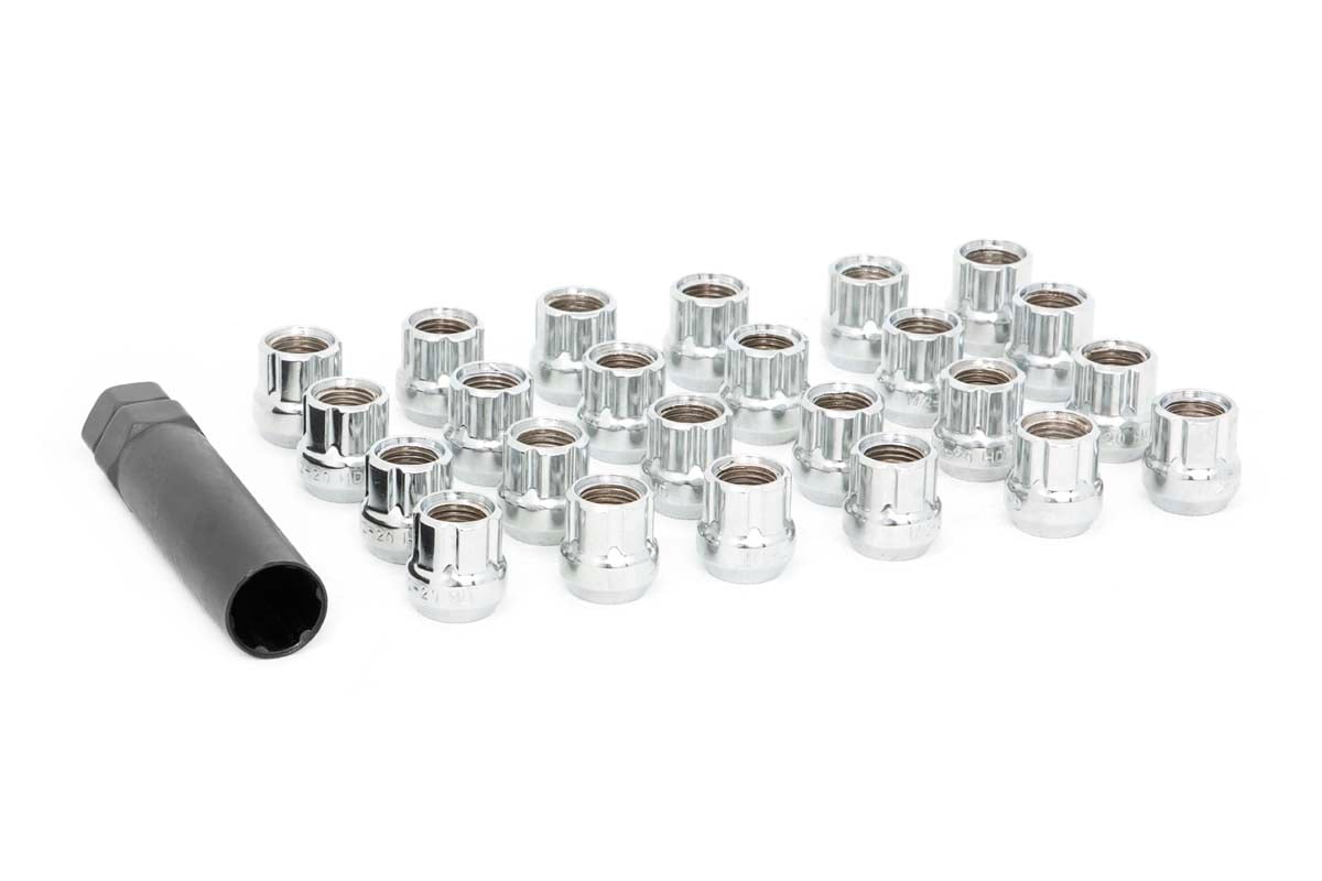 Lug Nut Set | 1/2x20 | 24 Qty | Chrome | Open End Rough Country