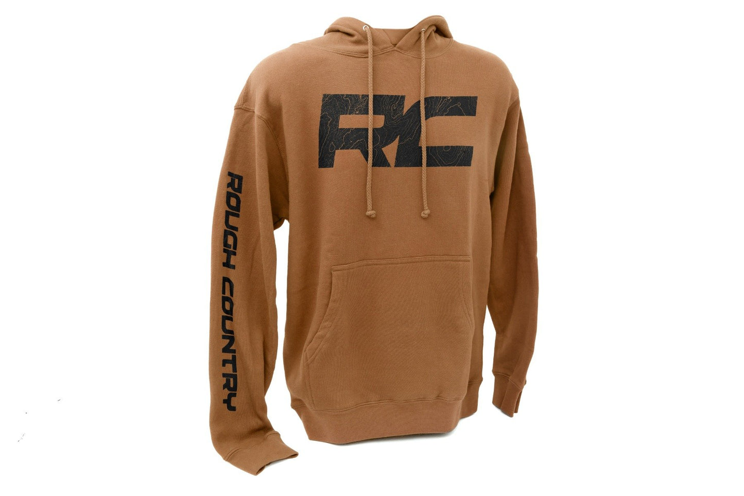 Rough Country Hoodie | RC Topographical Sleeve | Saddle | 3XL Rough Country