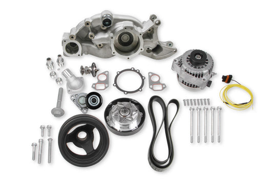 Mid-Mount Race Accessory System LS Engine Drive Includes Alternator, Tensioner, Crank Damper, Belt, & Pulleys Holley-1