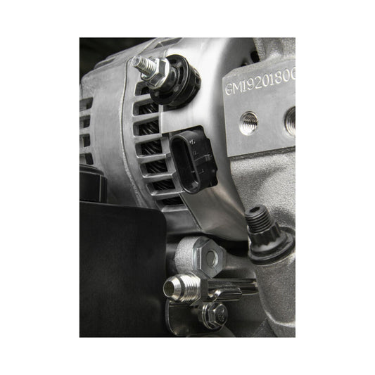 Premium Mid-Mount Complete Accessory System Gen V LT Engines SFI Certified Damper Natural Complete GM Gen V LT Accessory Drive System W/ Alt, P/S, A/C, Water Pump W/hard Anodized Billet Crank Pulley, Belts, and Crankshaft Damper Holley-1