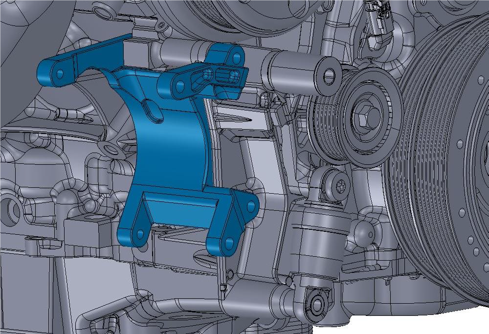 Low Mount A/C Brackets for the Gen 5 LT4/LT1 Dry Sump Engines Clear Aluminum Finish Holley-9