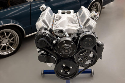 Small Block Ford Mid Mount Complete Accessory System Small Block Ford Mid Mount Complete Accessory Drive Black Finish Holley-1