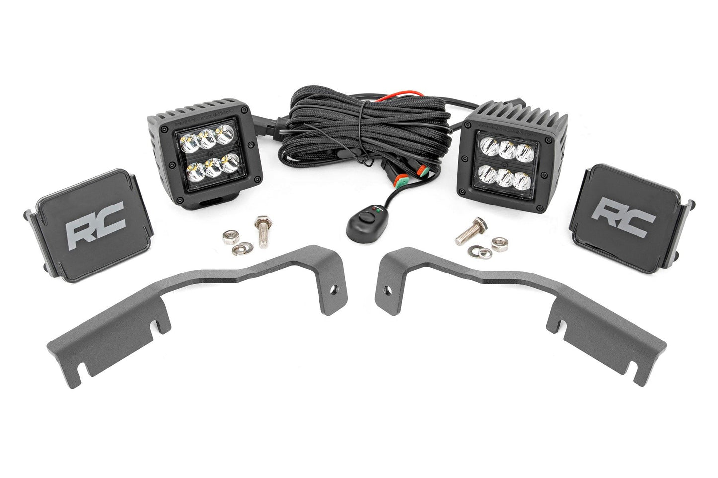 LED Light Kit | Ditch Mount | 2" Black Pair | Spot | Nissan Frontier (22-24) Rough Country