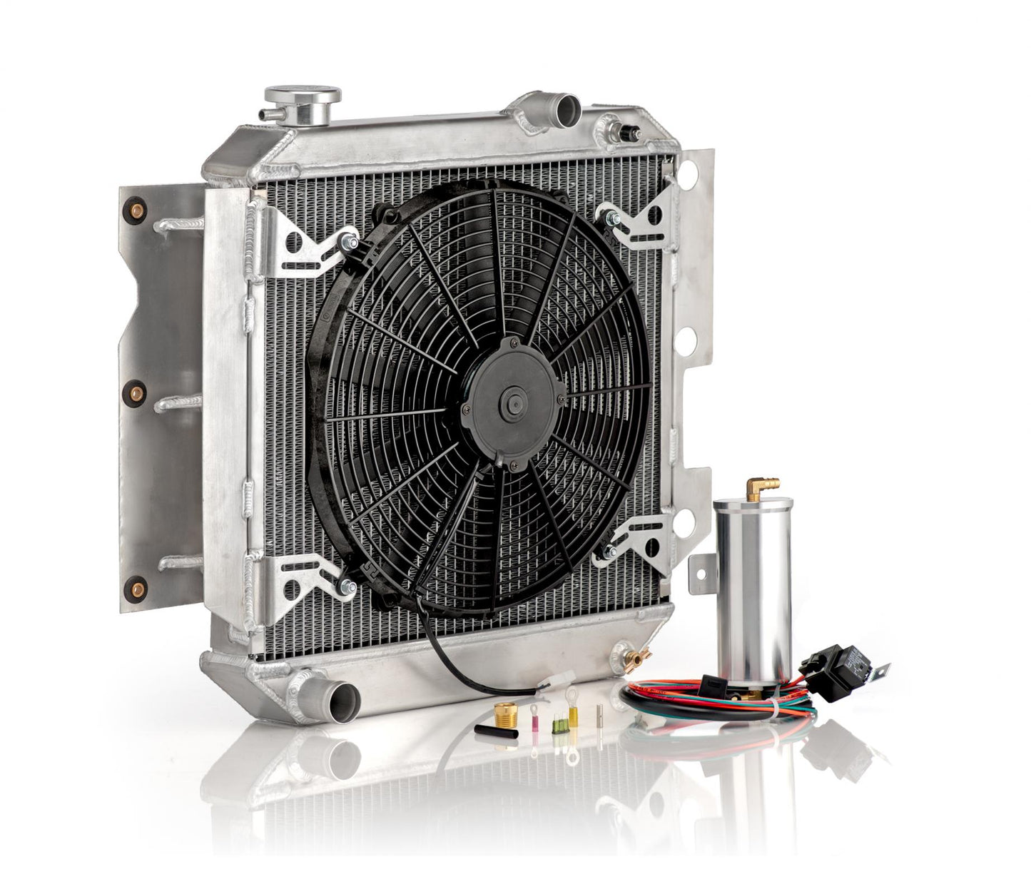 Radiator Module Aluminator Natural Finish for 87-06 Jeep Wrangler TJ/YJ w/Std Trans Radiator Be Cool