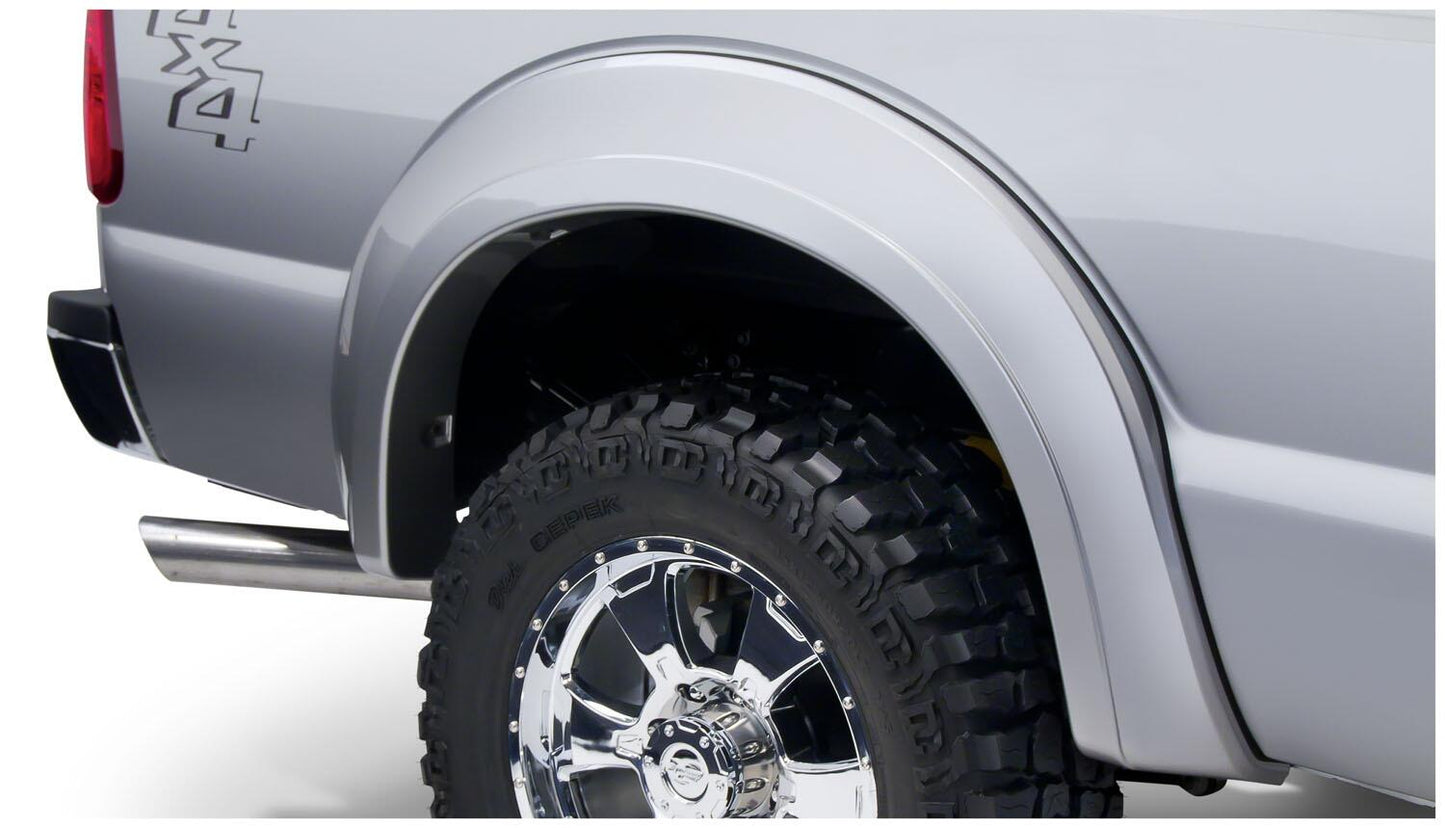 Black Extendafender Style Smooth Finish 4-Piece Fender Flare Set For 2011-2016 Ford F250/F350 Super Duty (Excludes Dually) Bushwacker-5