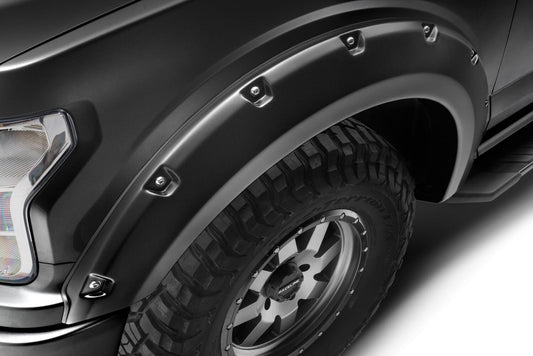 Pocket/Rivet Style Color Matched Agate Black Met 4-Piece Fender Flare Set For 2018-2020 Ford F150 Bushwacker-1