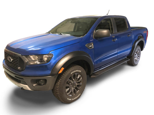 Black Extendafender Style Smooth Finish 4-Piece Fender Flare Set For 2019-2023 Ford Ranger Supercrew Bushwacker-1