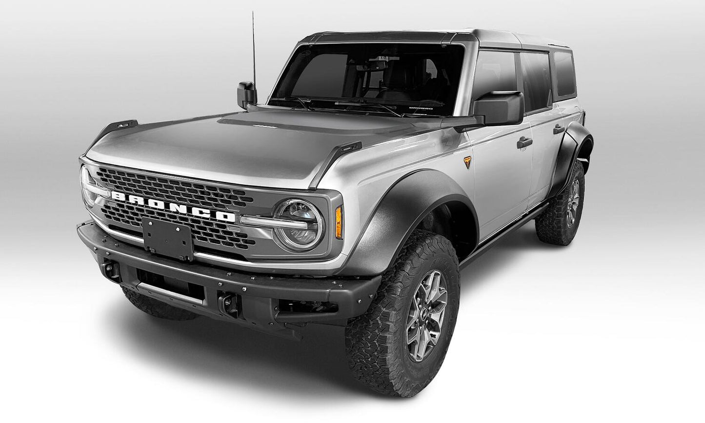 Black Extendafender Style Smooth Finish 4-Piece Fender Flare Set For 2021-2023 Ford Bronco, 4-Dr Bushwacker-4