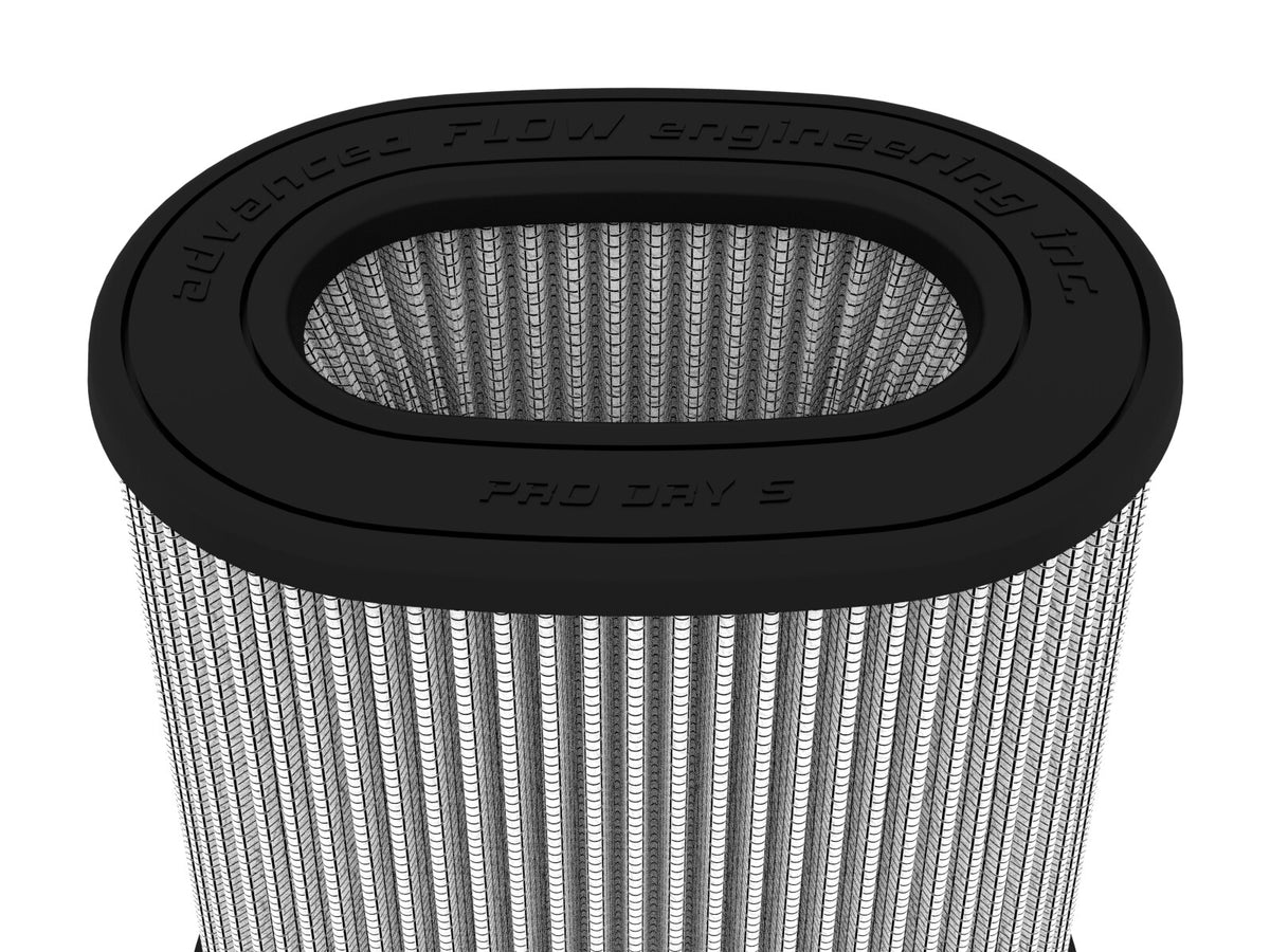 Momentum Intake Replacement Air Filter w/ Pro Dry S Media (6-3/4x4-3/4) Inch F X (8-1/4x6-1/4) Inch B X (7-1/4x5) Inch T (Inverted) X 9 Inch H aFe Power-3