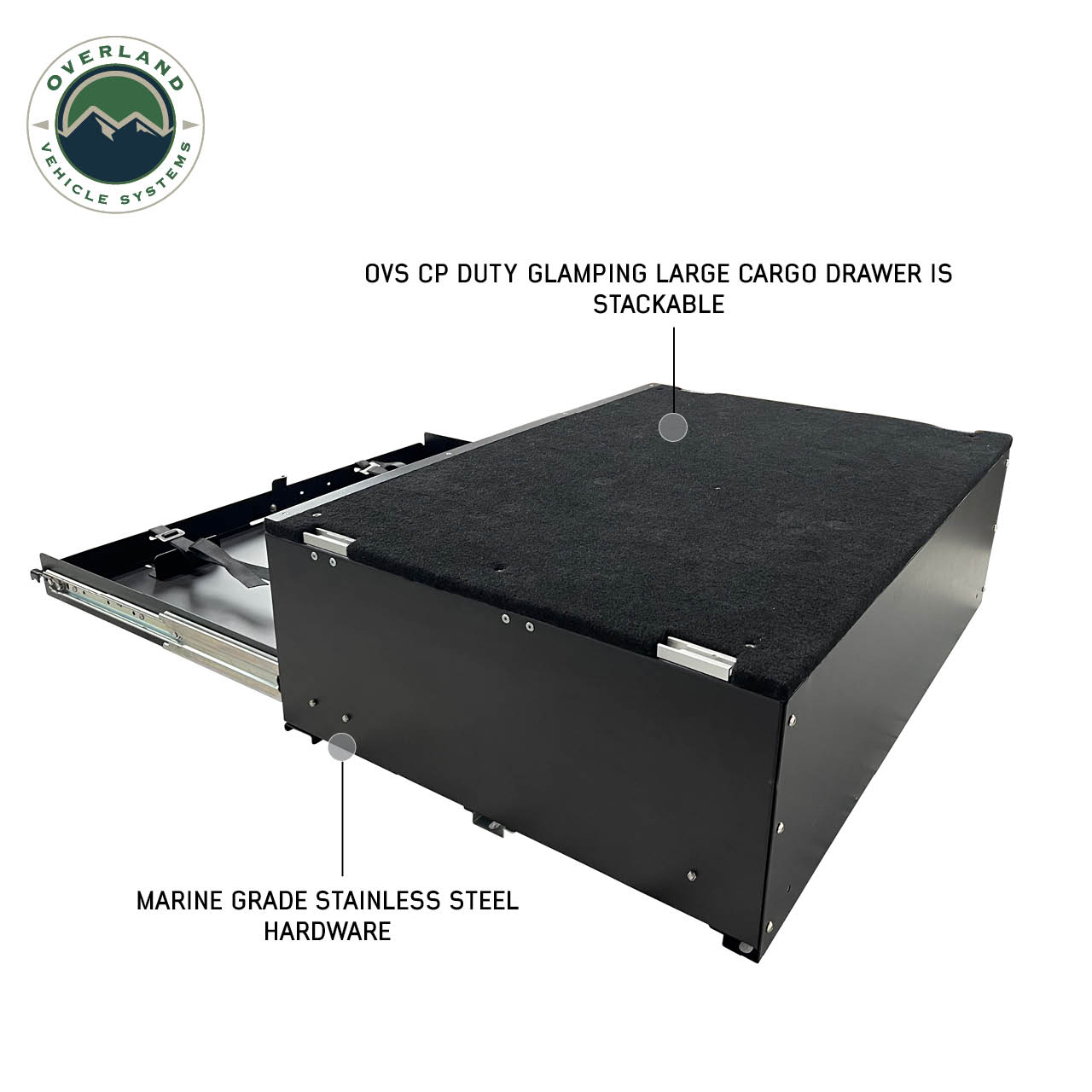 Overland Vehicle Systems Large Cargo Drawer With Slide Out - Overland Cargo Box Overland Vehicle Systems